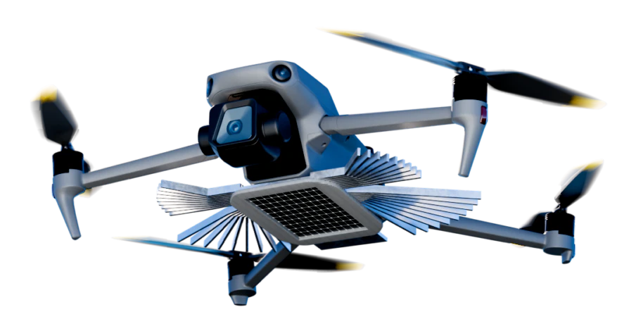 Concept render of a UAV equipped with an airborne optical receiver