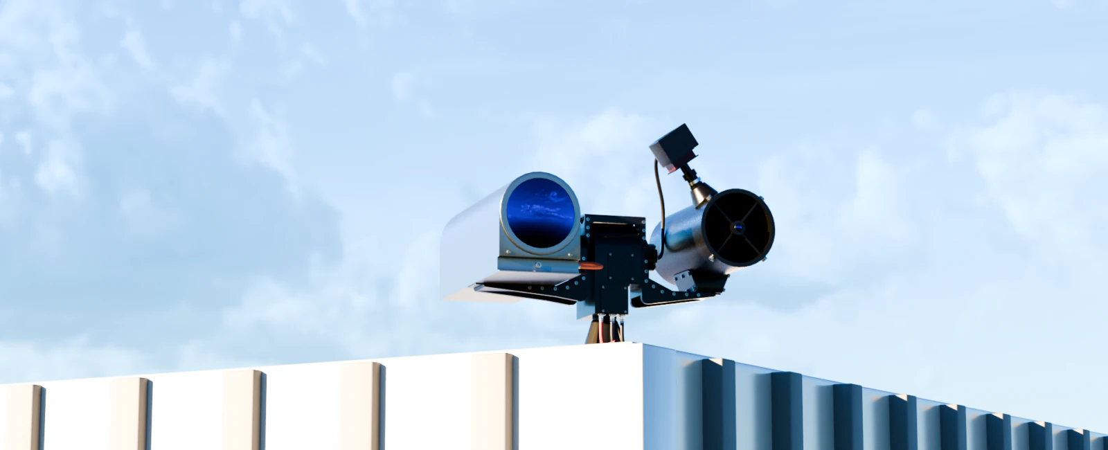 Concept render of a persistent UAV observation mission supported by an optical ground station