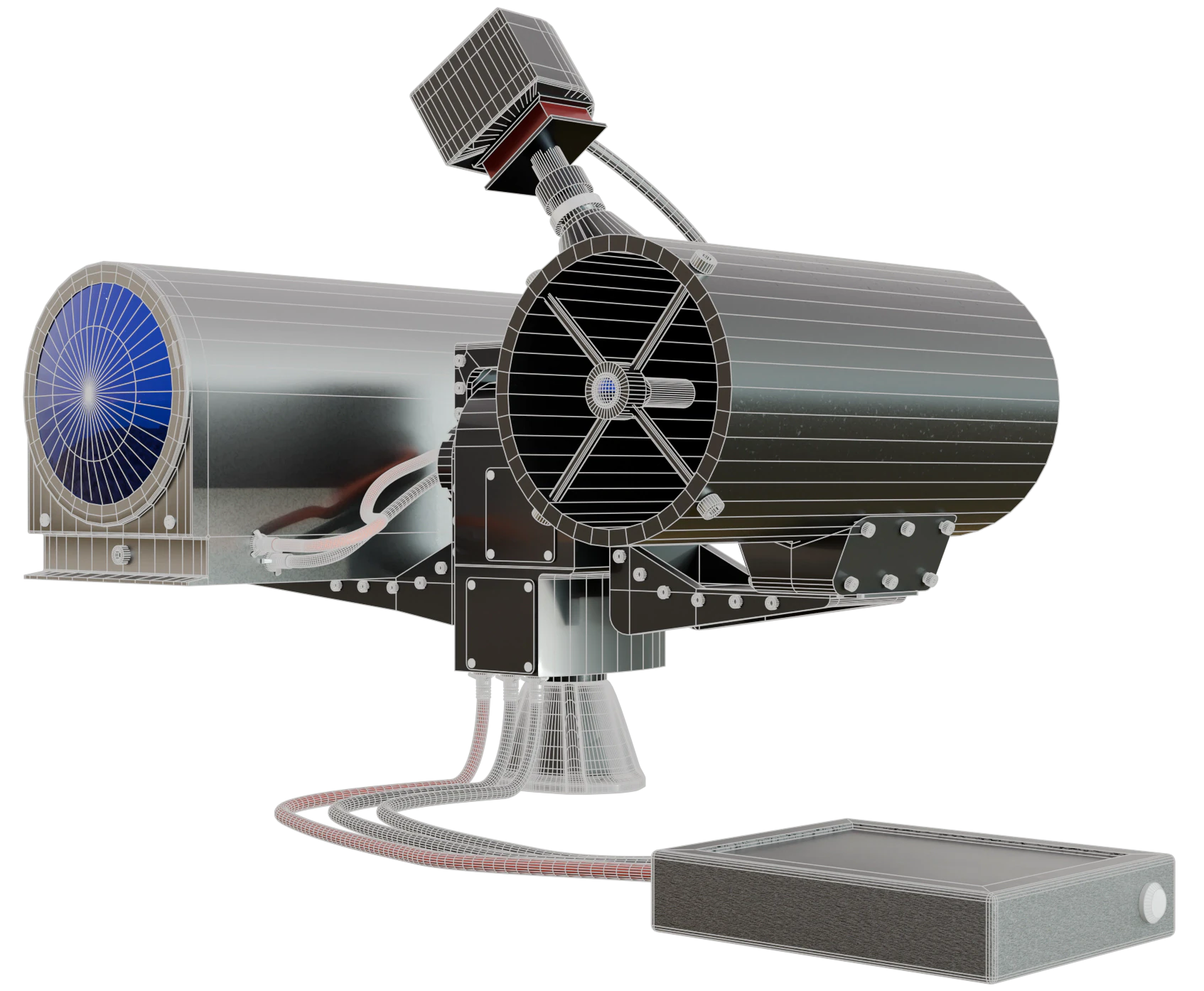 Wireframe concept view of the ground optical unit